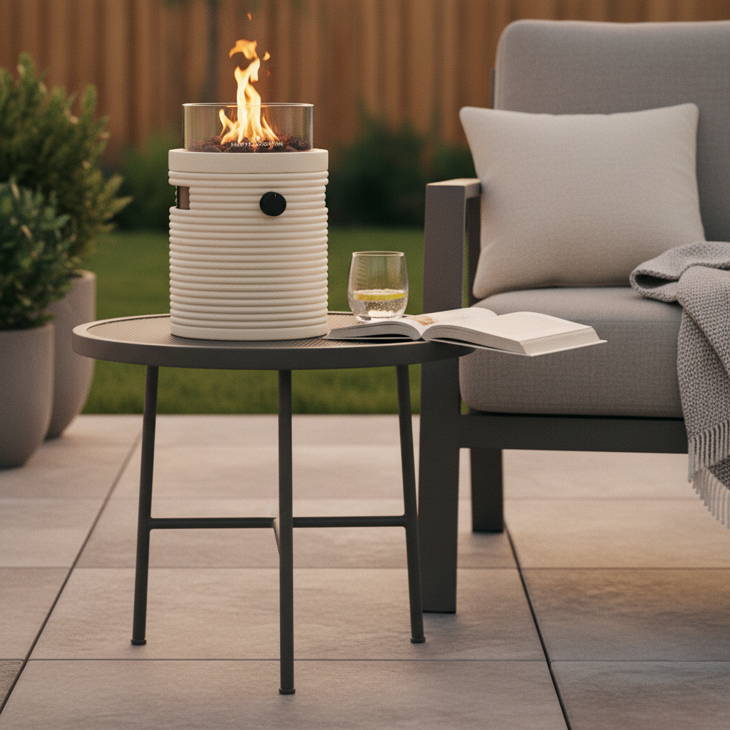 Happy Cocooning, Lumi Groove, Gas Tabletop Burner  Composite - Oyster beige