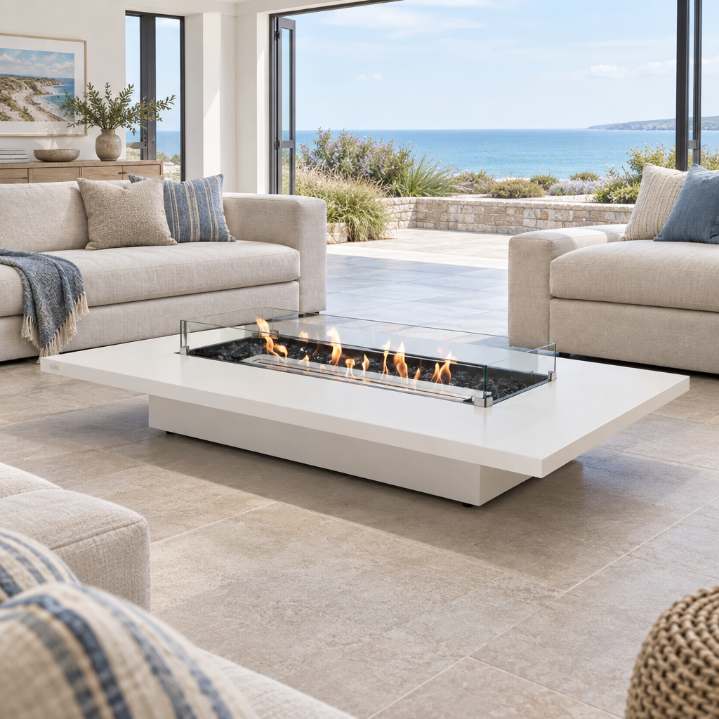 EcoSmart Daiquiri 70VL Fire Pit Table with Dual Function Design | Bioethanol Flame & Gas Burner Options