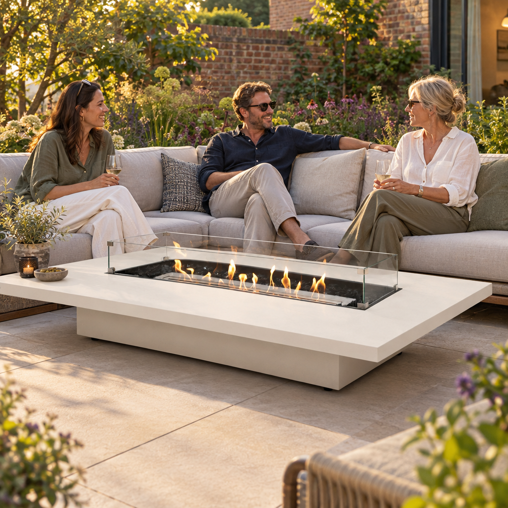 EcoSmart Daiquiri 70VL Fire Pit Table with Dual Function Design | Bioethanol Flame & Gas Burner Options