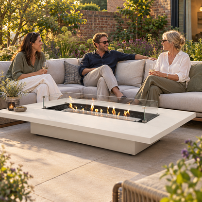 EcoSmart Daiquiri 70VL Fire Pit Table with Dual Function Design | Bioethanol Flame & Gas Burner Options
