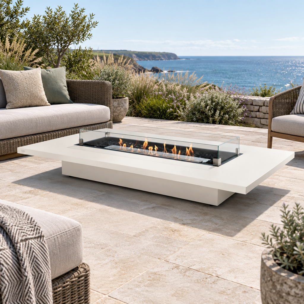 EcoSmart Daiquiri 70VL Fire Pit Table with Dual Function Design | Bioethanol Flame & Gas Burner Options