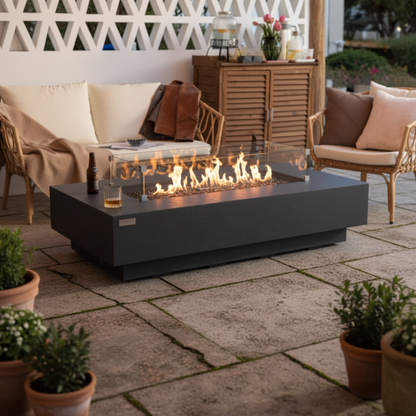 Elementi Plus, Positano, Fire Table, Dark Grey, Concrete Outdoor, Propane / Natural Gas