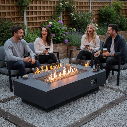Elementi Plus, Positano, Fire Table, Dark Grey, Concrete Outdoor, Propane / Natural Gas