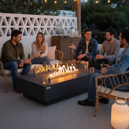 Elementi Plus, Positano, Fire Table, Dark Grey, Concrete Outdoor, Propane / Natural Gas