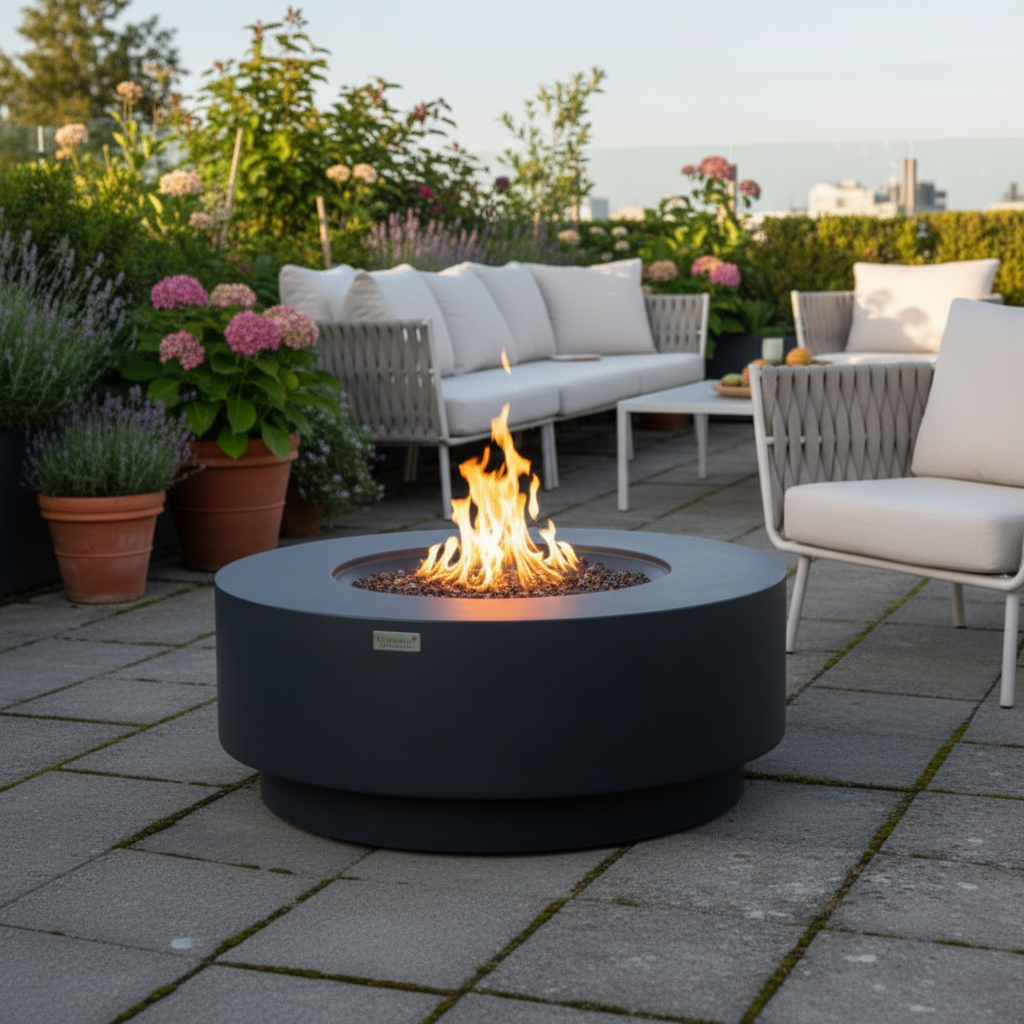 Elementi Plus, Nimes, Fire Table, Dark Grey, Concrete Outdoor