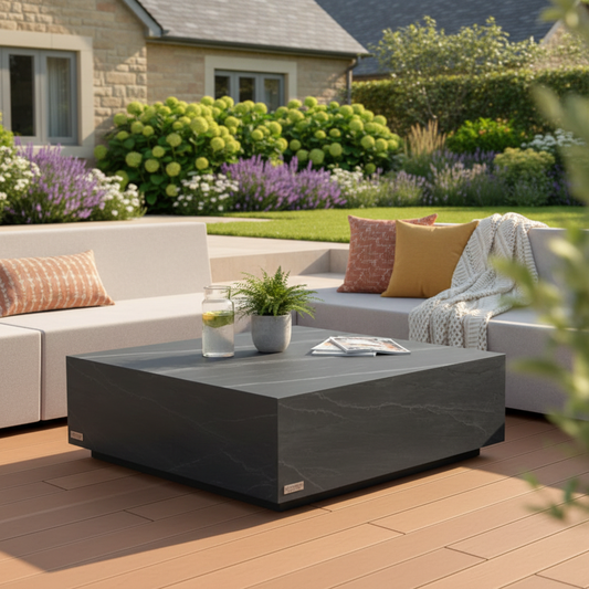 Elementi, Colorado Coffee Table, Square Large, Slate Black Outdoor/Indoor
