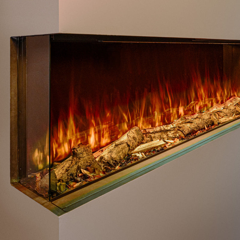 Hestia 1308 Electric Fire with Denver Media Wall Suite White