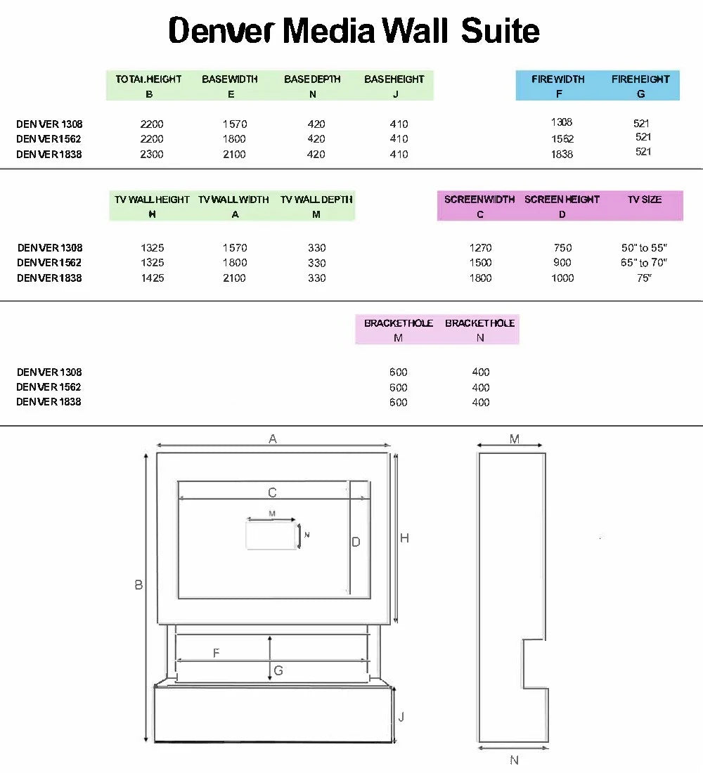 Hestia 1308 Electric Fire with Carrara Marble Media Wall Suite