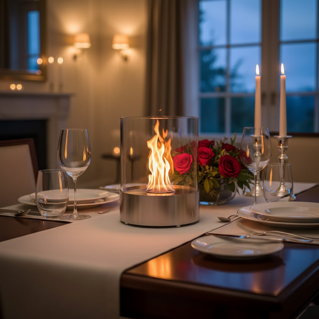 Dining table flame inside