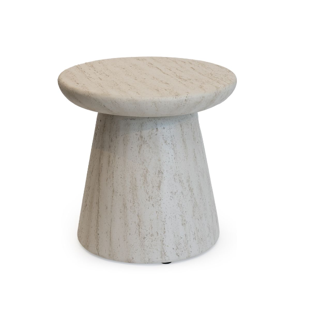 Happy Cocooning Round Side Table Composite Outdoor - Travertine