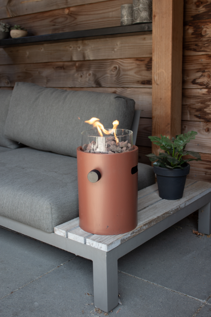 Lumi Steel Outdoor Table Burner with Adjustable Flame  - Coral Red