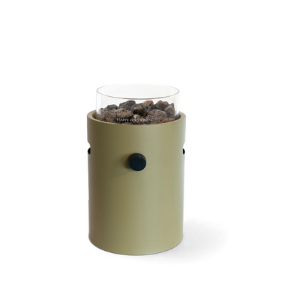 Lumi Steel Outdoor Table Burner with Adjustable Flame  - Olive Green