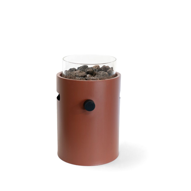 Lumi Steel Outdoor Table Burner with Adjustable Flame  - Coral Red