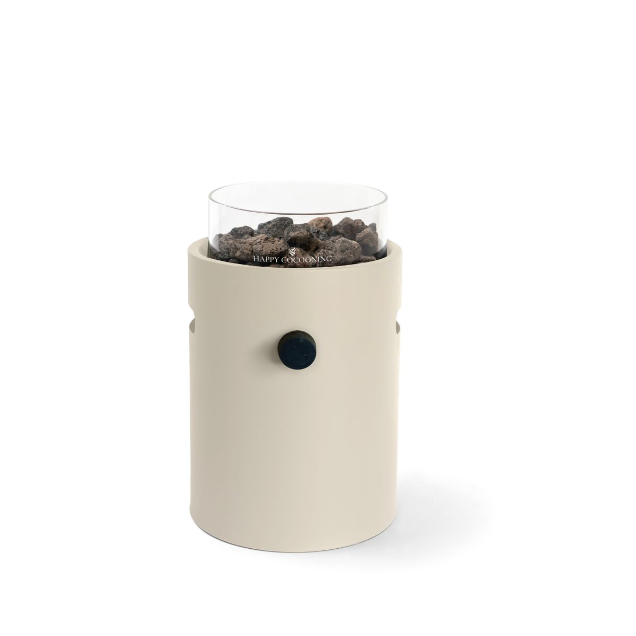 Lumi Steel Outdoor Table Burner with Adjustable Flame  - Beige