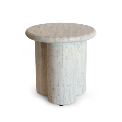 Happy Cocooning Rib Side Table Composite Outdoor - Travertine