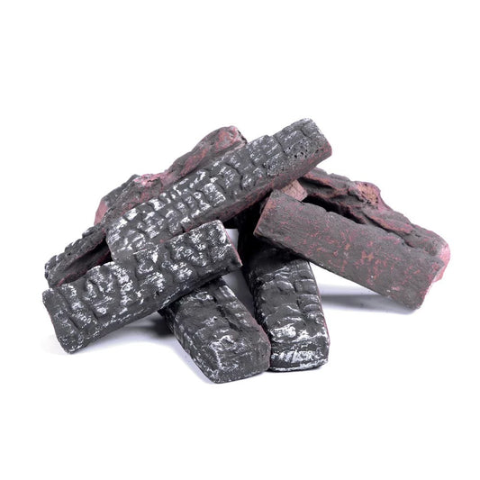 8-Piece Ceramic Wood Decoration for Bioethanol Fireplaces