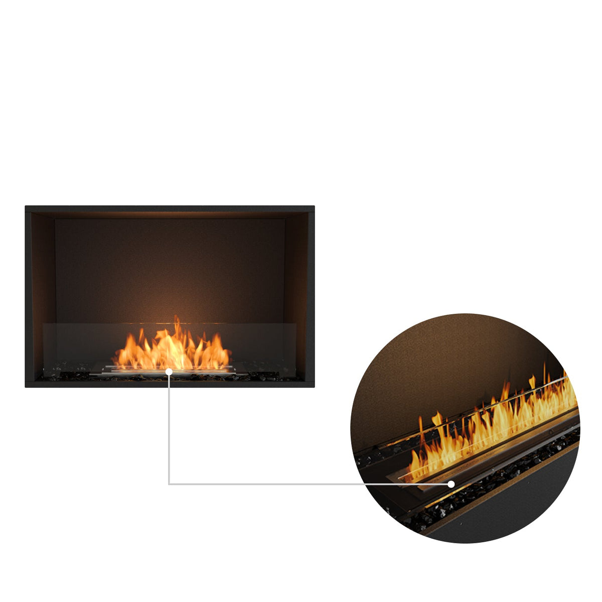 EcoSmart Fire Flex 32SS Wide Single Sided Bioethanol Fireplace Insert