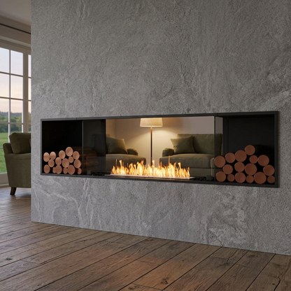EcoSmart Fire Flex 86SS.BX2 Wide Bioethanol Fireplace with XL900 Burner