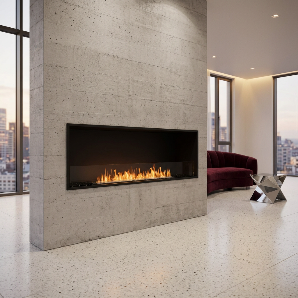 EcoSmart Fire Flex 68 Wide Bioethanol Fireplace Insert with XL1200 Burner