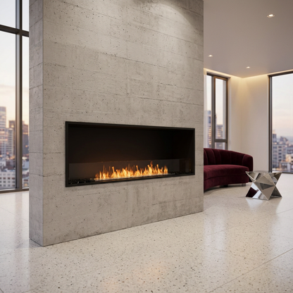 EcoSmart Fire Flex 68 Wide Bioethanol Fireplace Insert with XL1200 Burner