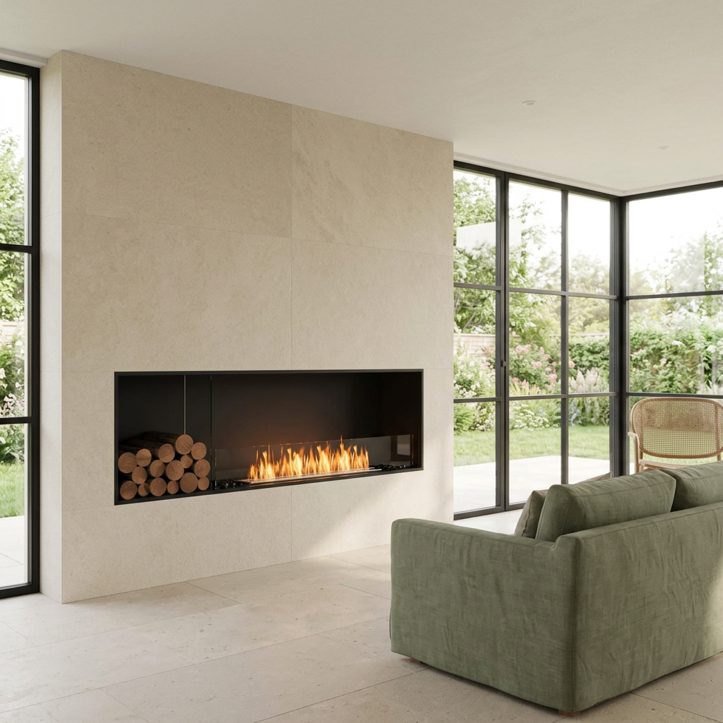 EcoSmart Fire Flex 68SS.BXL Wide Bioethanol Fireplace with XL900 Burner