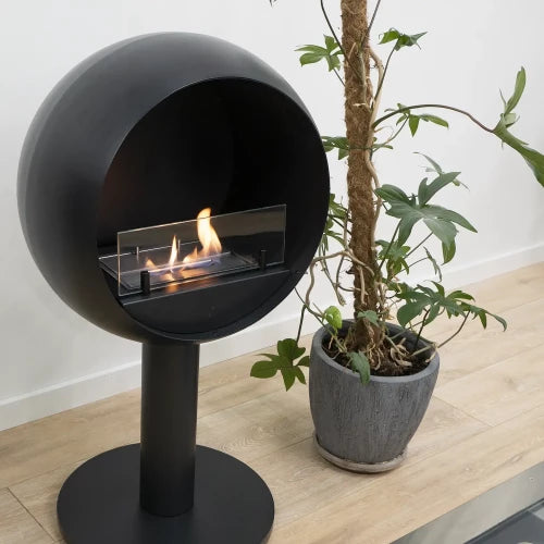 ScandiFlames Edmonton Freestanding Bioethanol Fireplace – Black