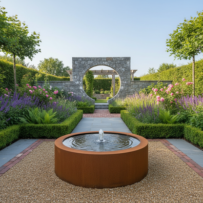 Corten Steel Round Water Table