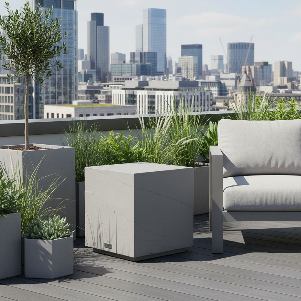 Elementi, Colorado Side Table, Space Grey Outdoor