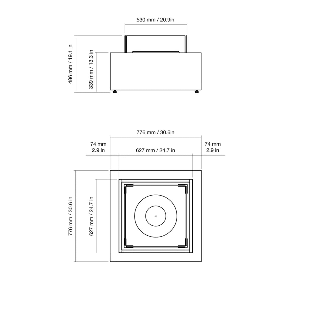Base 30 Fire Pit Table by EcoSmart Fire | Coffee Table & Fire Pit