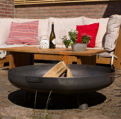 MOODZ Fire Bowl with Feet & Handles, Rusty Brown