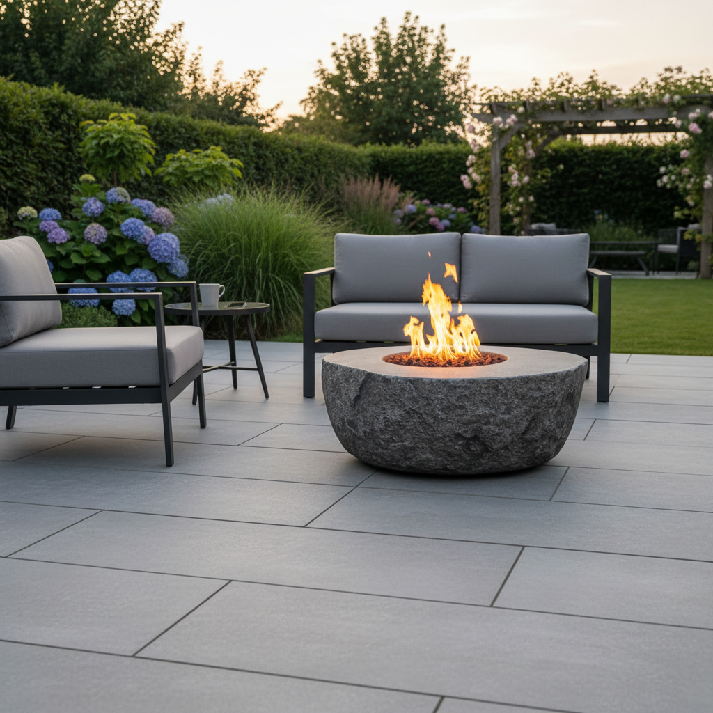 Boulder Fire Table | Rustic Outdoor Gas Fire Pit Heaterpatio