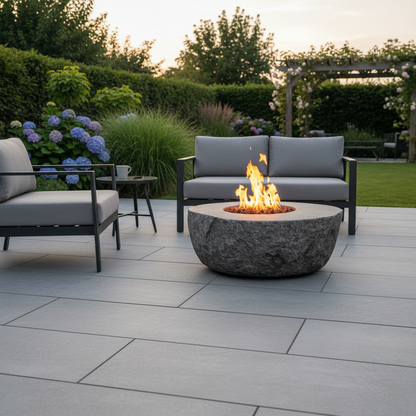 Boulder Fire Table | Rustic Outdoor Gas Fire Pit Heaterpatio