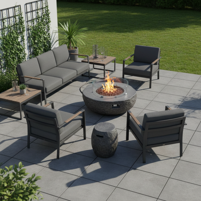Boulder Fire Table | Rustic Outdoor Gas Fire Pit Heater