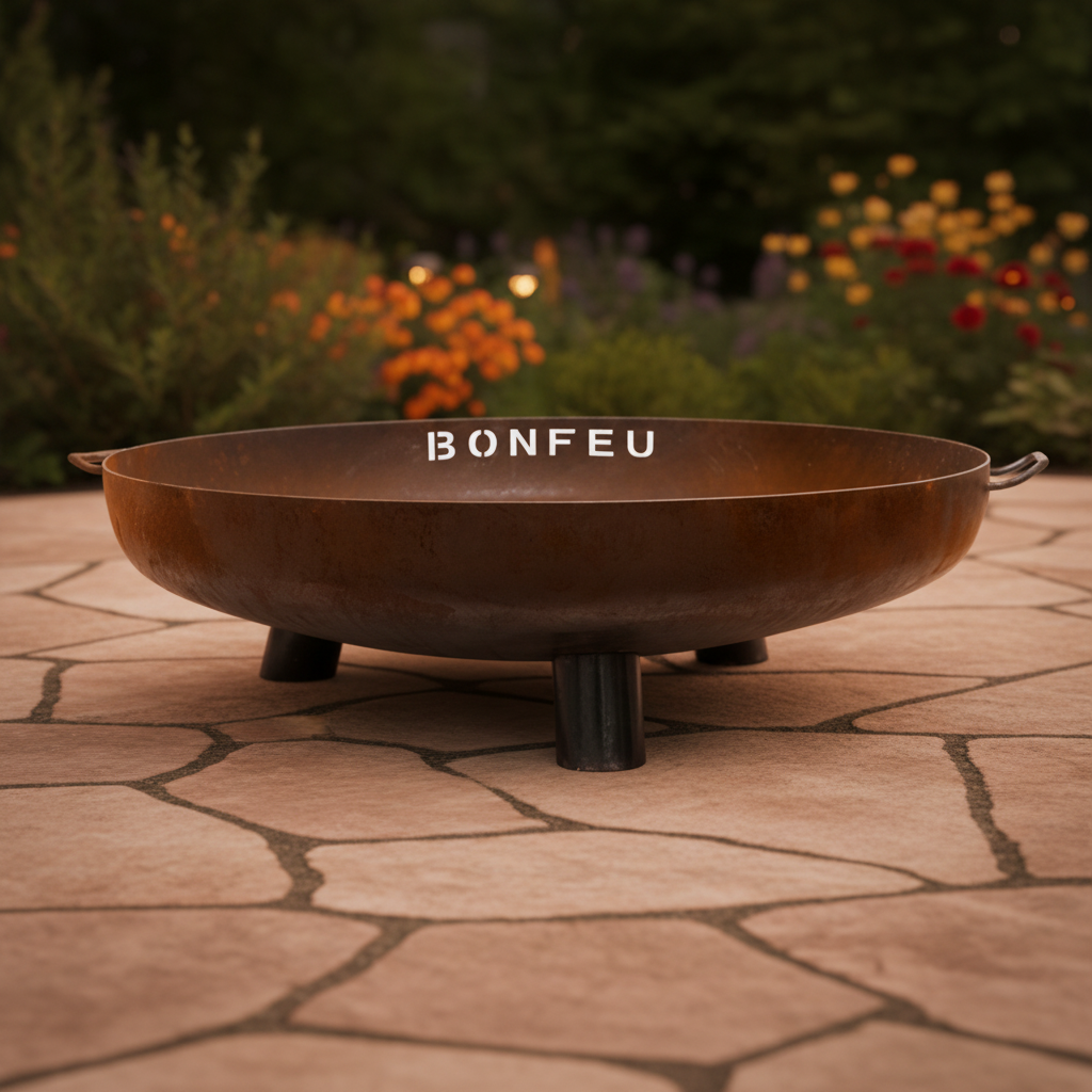 BonFeu BonBowl Plus 80 cm Fire Bowl – Rusty Brown Corten Steel Outdoor Fire Pit