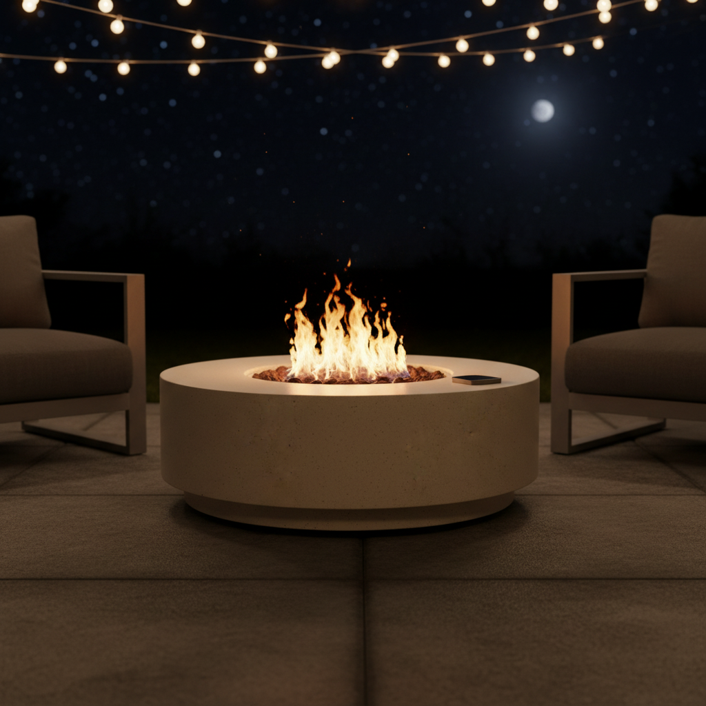 Fire table night string lights