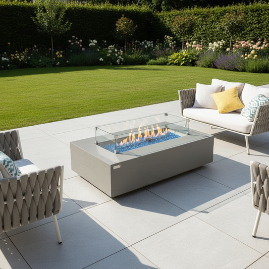 Elementi Plus Meteora Fire Table – Concrete Outdoor Fire Pit, Propane or Natural Gas