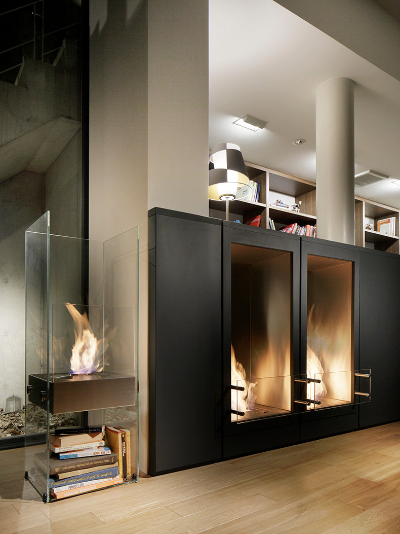 EcoSmart Fire Ghost Freestanding Bioethanol Fireplace with Glass