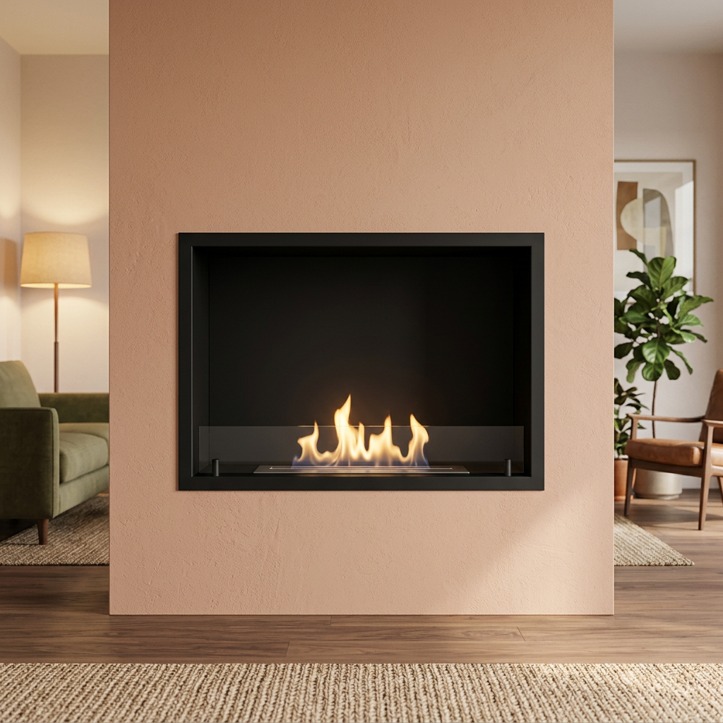 Foco One 800 Slim Built In Bioethanol Fireplace, 20 cm Deep