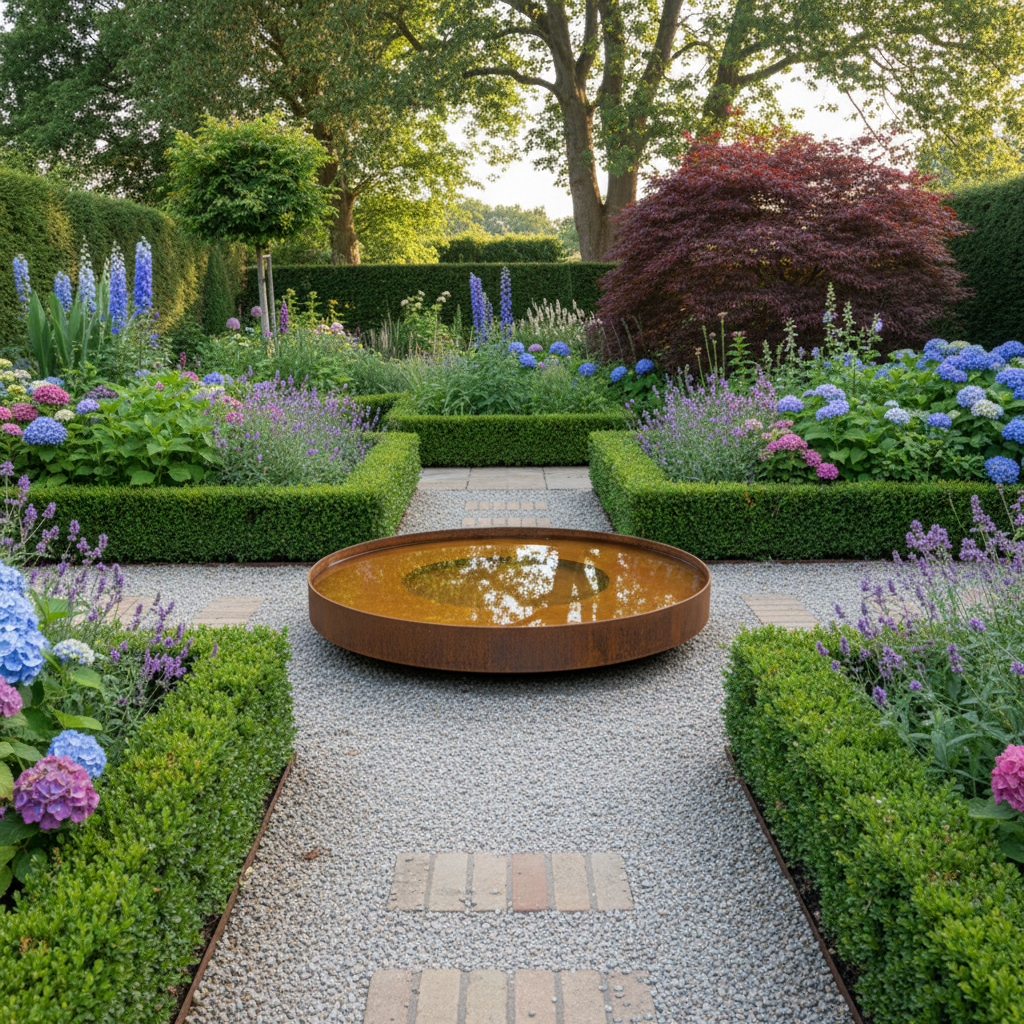 Corten Steel Water Bowl
