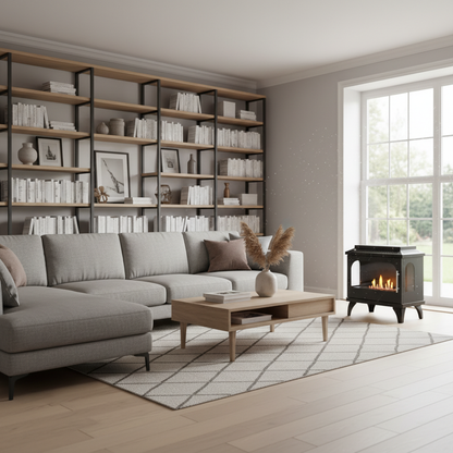 ScandiFlames, Atlanta,  Single Bioethanol Stove,  Indoor 3-Sided Fireplace