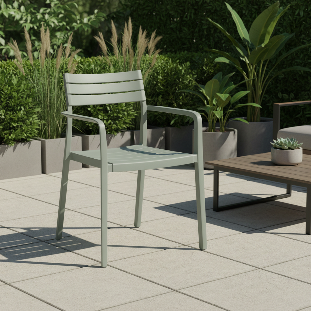 Aura French Grey Outdoor Carver Chair | Comfortable Weather Resistant Garden Seating