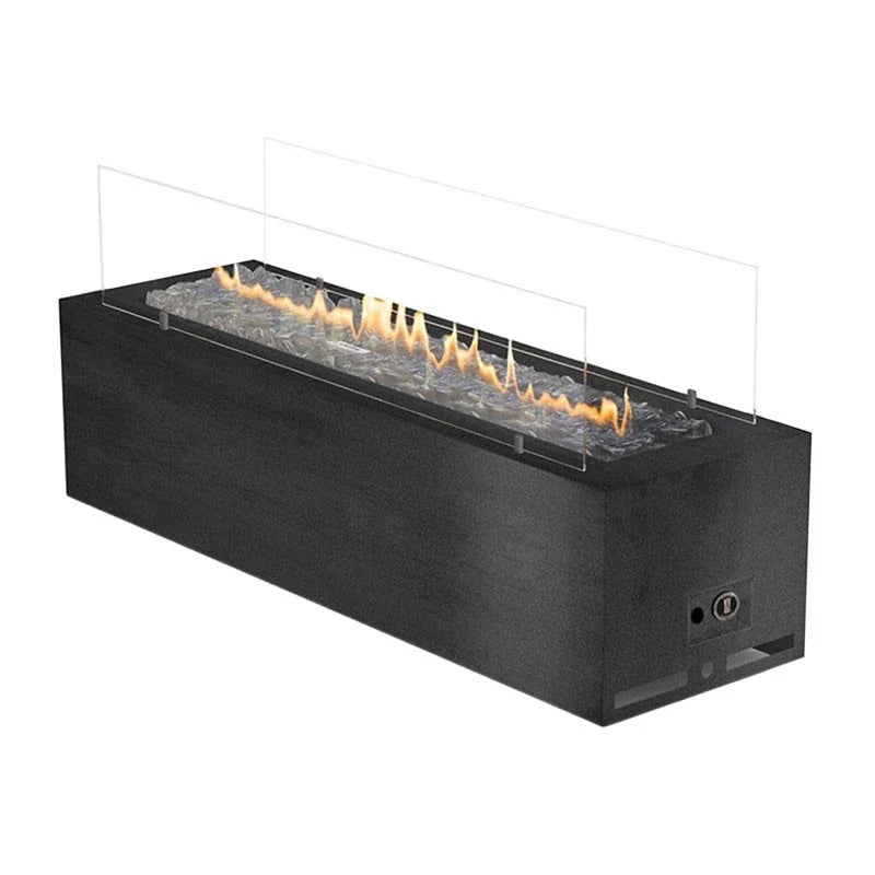 Planika Galio Black Manual Outdoor Gas Fireplace – Corten Steel