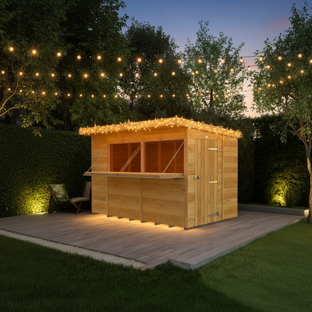 Madagascar 10ft x 8ft Timber Outdoor Bar – Garden Entertaining Hub