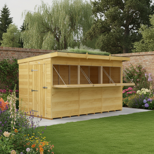 Madagascar 12ft x 8ft Timber Outdoor Bar – Garden Entertaining Hub