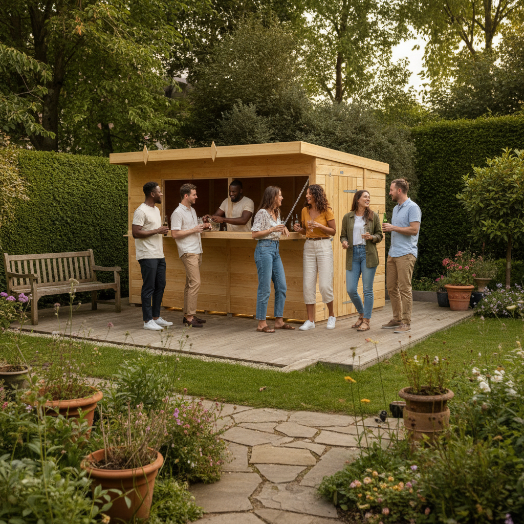 Madagascar 10ft x 8ft Timber Outdoor Bar – Garden Entertaining Hub