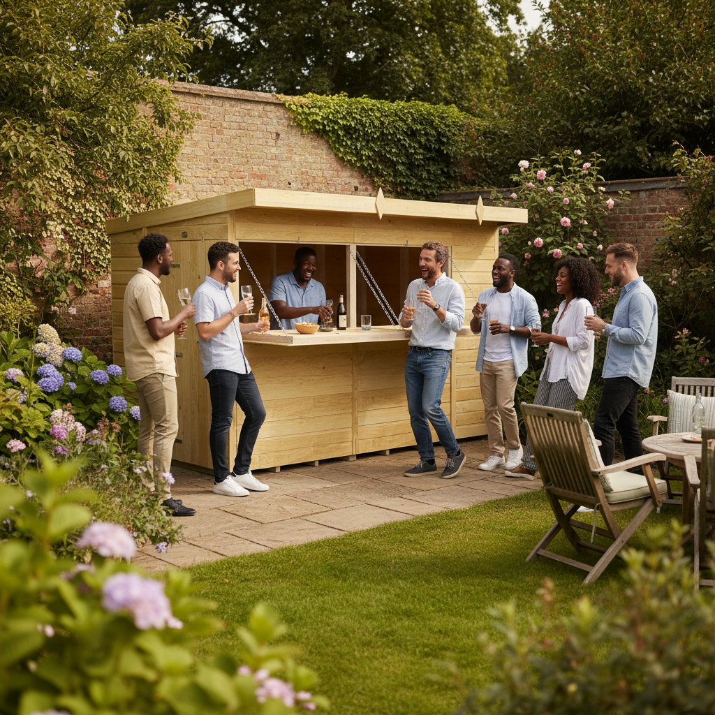 Madagascar 10ft x 6ft Timber Outdoor Bar – Garden Entertaining Hub