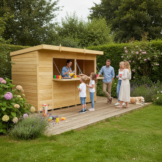 Madagascar 10ft x 8ft Timber Outdoor Bar – Garden Entertaining Hub