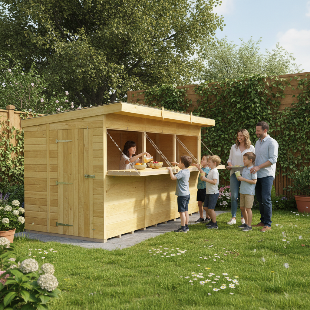 Madagascar 12ft x 8ft Timber Outdoor Bar – Garden Entertaining Hub