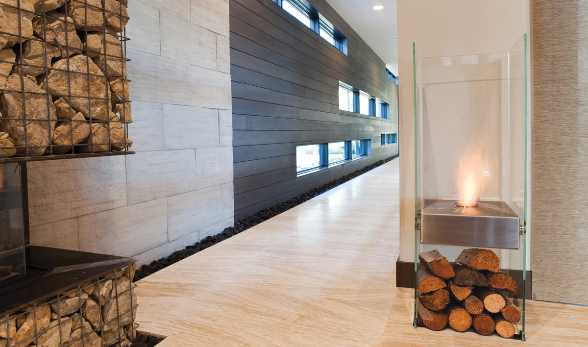 EcoSmart Fire Ghost Freestanding Bioethanol Fireplace with Glass
