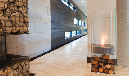 EcoSmart Fire Ghost Freestanding Bioethanol Fireplace with Glass